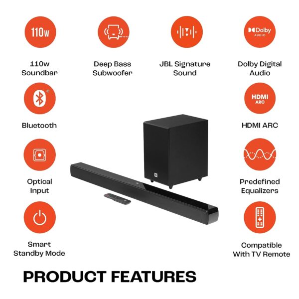 JBL Cinema – Dolby Digital Soundbar with Wired Subwoofer for Extra Deep Bass -Karaoke rent in kolkata - rentOcart